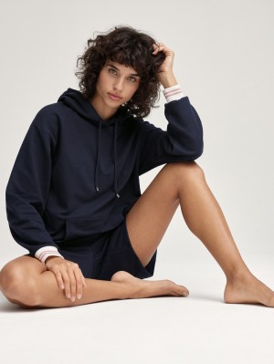 Yoga Calida Favourites Lounge Hoodie Mujer Azules Azules | 6259QRDNU